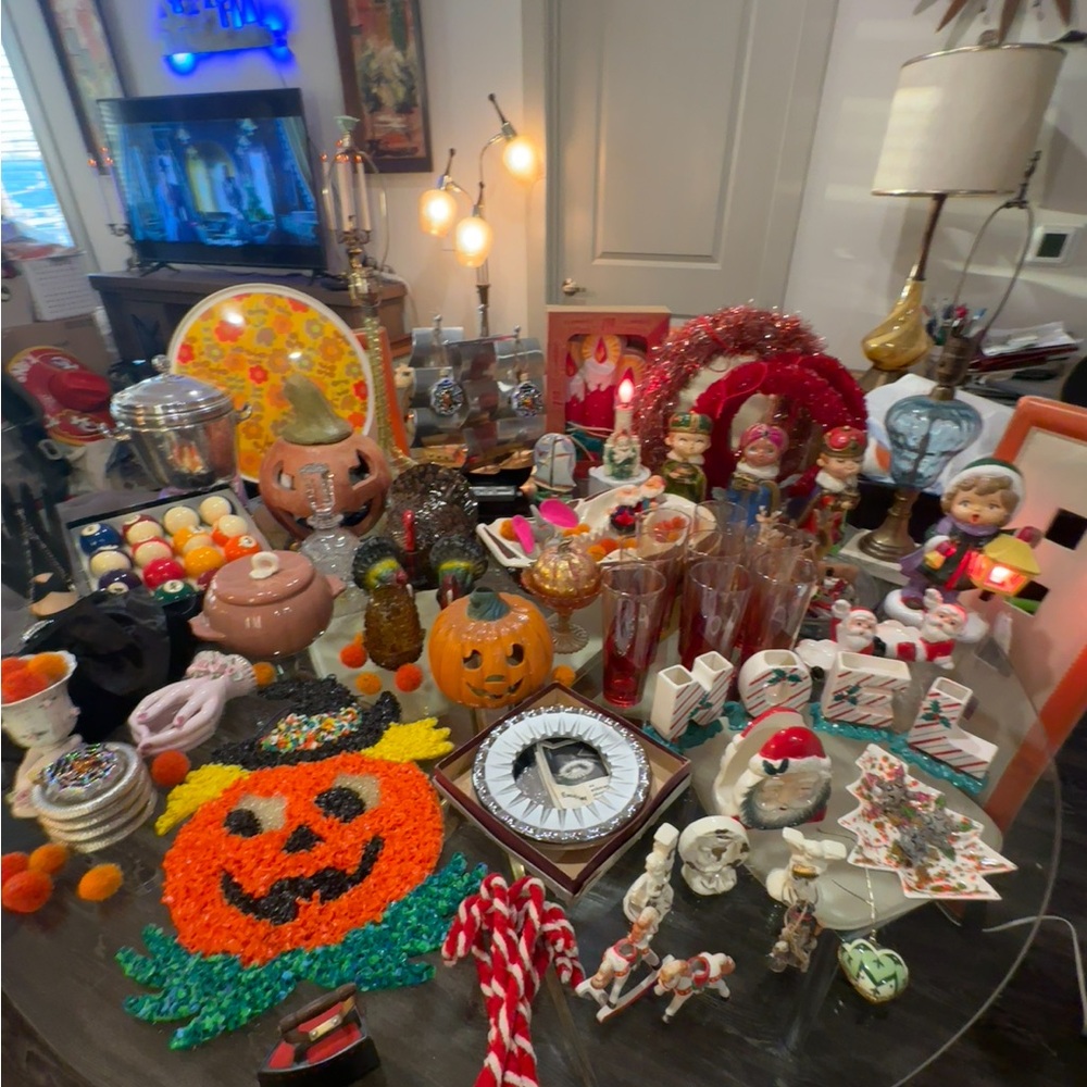 Antique Halloween and Christmas Decor Posh Auction Listing